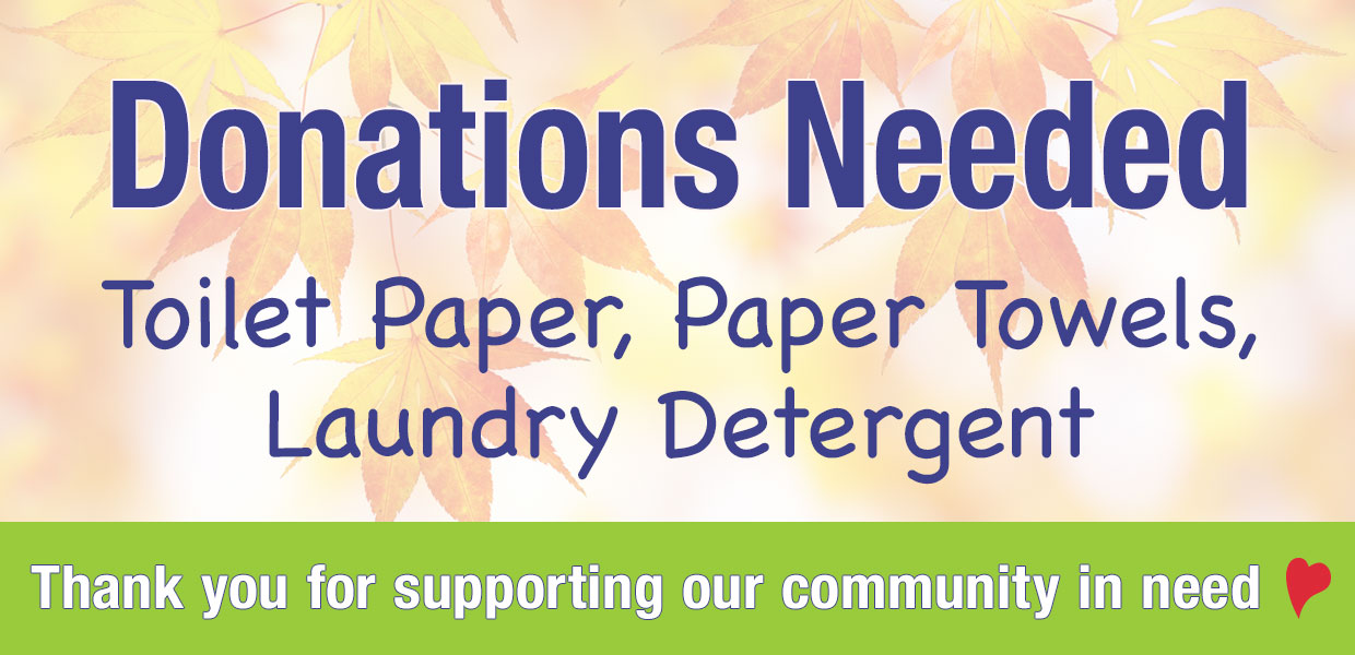 Toilet Paper, Paper Towels and Laundry Detergent Needed